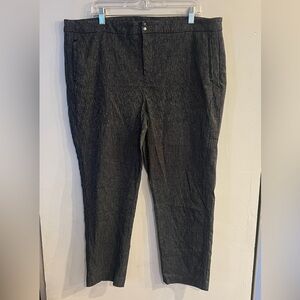 CHICO’S Women’s Dark Gray Superior Stretch Textured Ankle Pants Plus Size 18